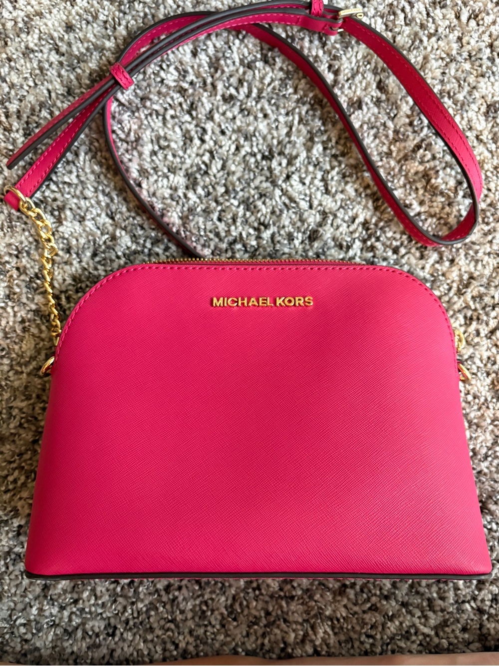 Michael Kors Hot Pink Dome Crossbody Bag